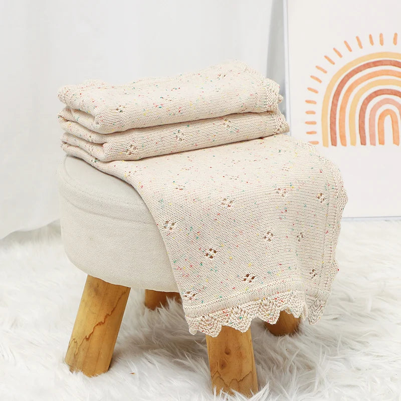 Baby Blanket Cotton Knit Infant Boy Girl Bed Quilt 100*80CM Newborn Plaid Fashion Solid Toddler Stroller Swaddle Wrap Super Soft