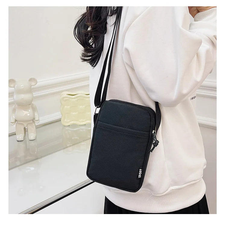 New Fashion Simple Casual Shoulder Messenger Bag, Women's Portable Mobile Phone Bag, Vertical Coin Key Bank Card Shoulder Bag
