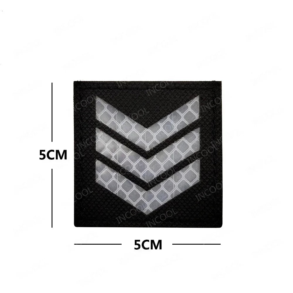 Infrared Reflective IR Rank Patch Uniform Ranks Embroidered Patches Appliques Shoulder Decorative Armband MED Badge For Clothing