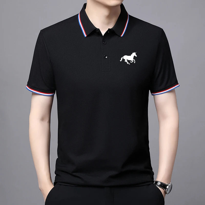 New High Quality Men's Embroidered Breathable Polo Shirt Summer High-end Business Casual Short Sleeve Polo shirt For Men
