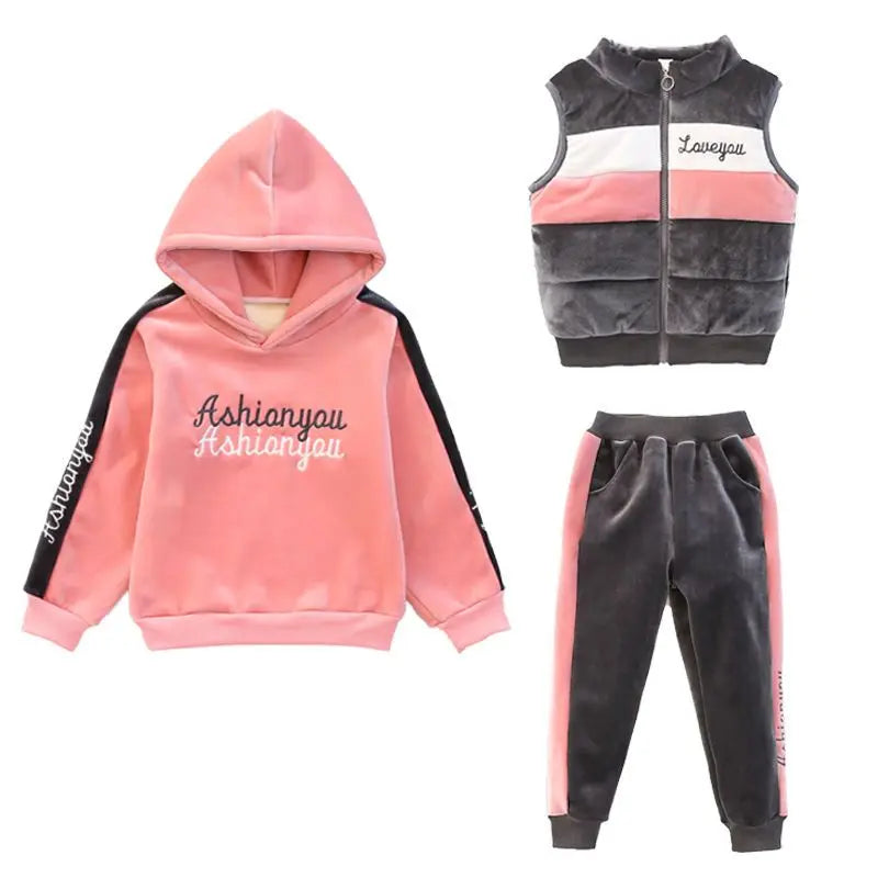 Girls Clothes Set Winter Jacket + Trousers Pants 3 PCS Children Clothing for Girl Teen Kids Girls Clothes 2 4 6 8 10 11 12 Years