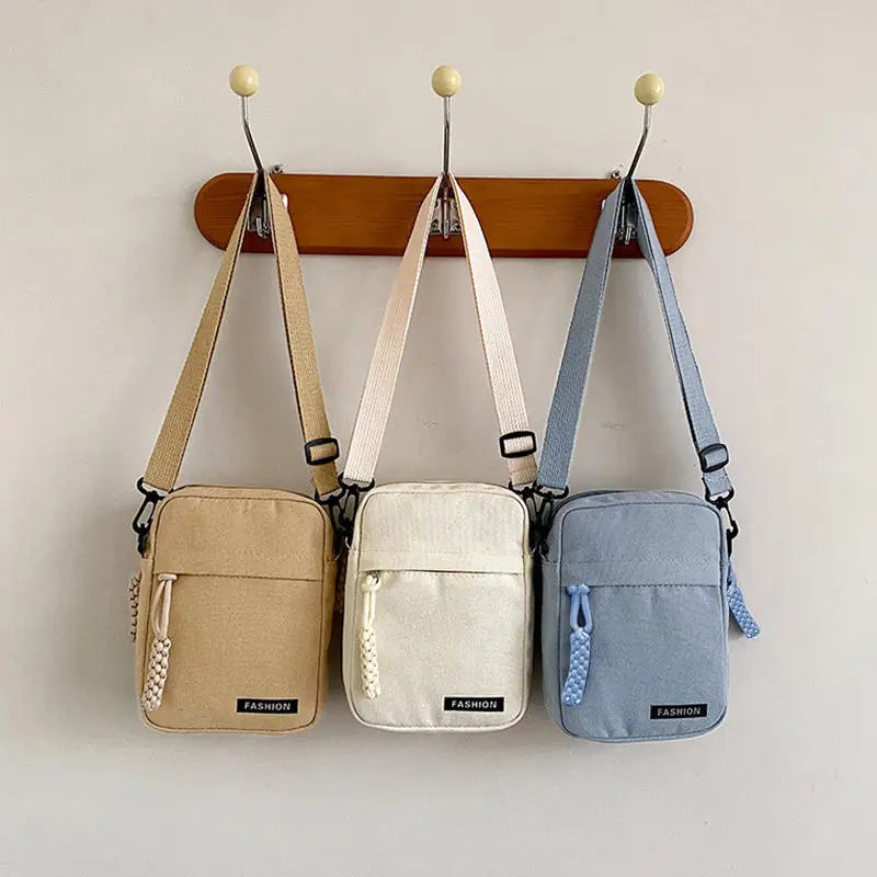 Mini Canvas Phone Bag Fashionable Lightweight Vertical Style Crossbody Women's Versatile Shoulder Bag Daily Small Square Bags
