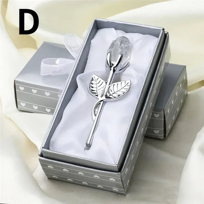 Romantic Crystal Rose Crafts Valentine's Day Gift Creative Wedding Companion Crystal Rose Souvenir Rose Love Jewelry Box Set