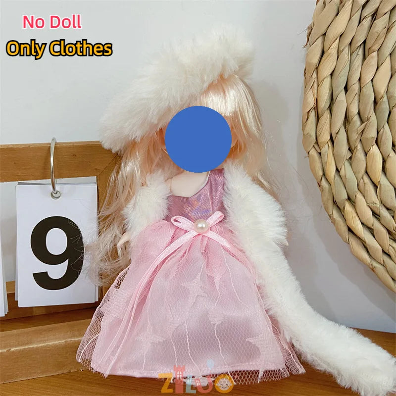 16-17cm BJD Doll Clothes for Boys Girls Princess Dress up Cute Doll Clothes Kids Birthday Gifts Children's Toys