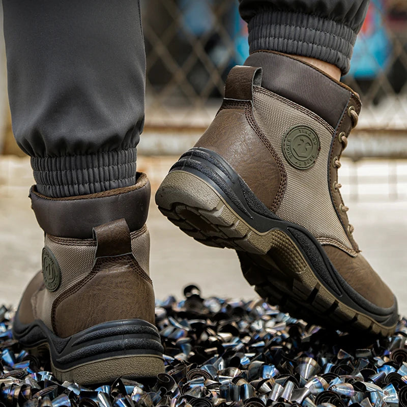 Male Anti static Work Boots Anti-smash Safety Shoes Men Anti puncture Steel Toe shoes Protection Indestructible shoes Non-slip