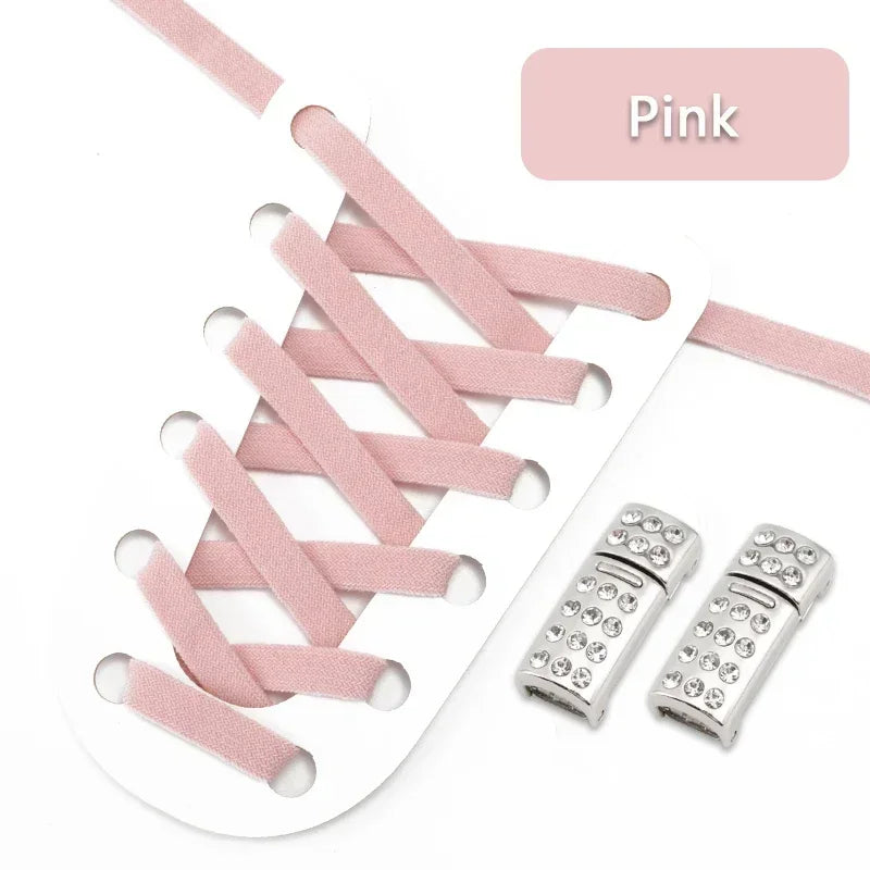 Magnetic Shoe Laces Without Ties Elastic Shoelaces For Sneakers  Diamond Metal Lock Convenient Lazy Shoes Lace Unisex 1Pair