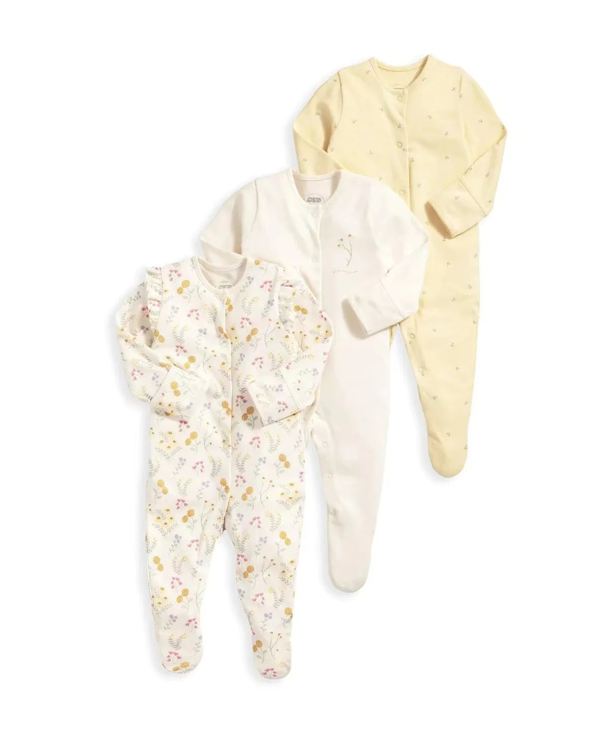 3 Pcs/Lot Autumn Winter Long Sleeve Casual Sweet Baby Girl Romper 100%Cotton Soft Newborn Jumpsuits Clothes