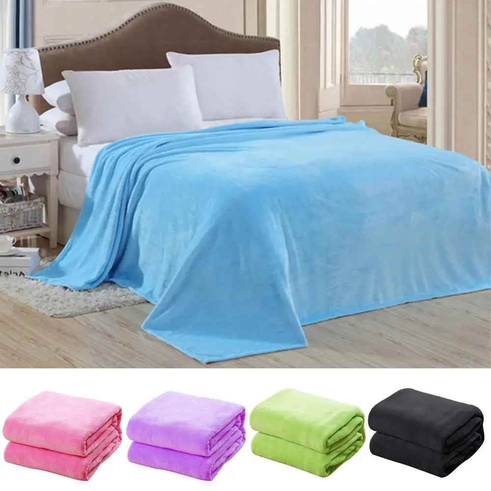 Throw Blanket Warm Blanket Soft Solid Color 100*70cm Bed Blanket Home Living Room Bedspread Bedding Cover Rug Decoration