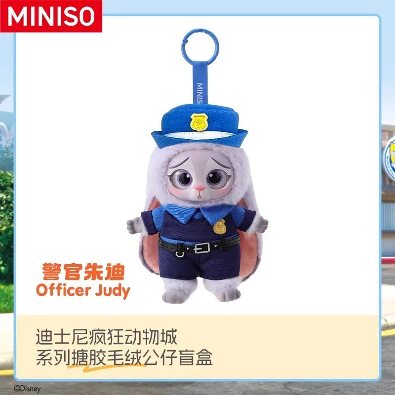 2025 MINISO Zootopia Vinyl Plush Blind Box Keychain Nick and Judy Vinyl Plush Toys Cute Dolls Gifts for Girls Trendy Toys
