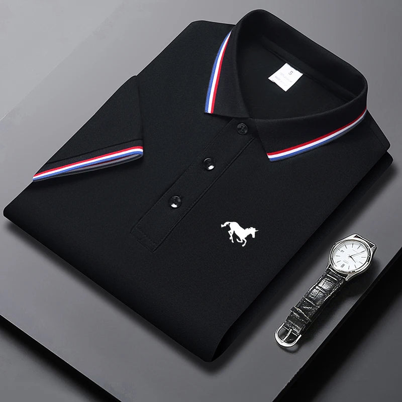 New High Quality Men's Embroidered Breathable Polo Shirt Summer High-end Business Casual Short Sleeve Polo shirt For Men