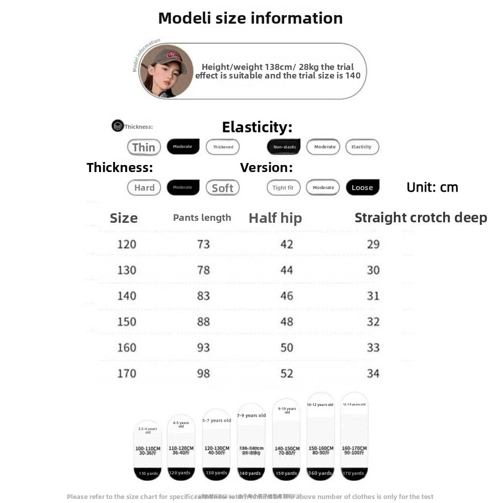 Straight Teen Girl Jeans Loose Graffiti Children Cartoon Jeans High Waist Wide Leg Girls Denim Trousers Kids Children