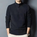2025 Autumn Winter Men New Warm Polo Shirts Men's Lamb Wool Sweatshirt Standing Neck Half Zip Long Sleeve  Fashion Tees Tops