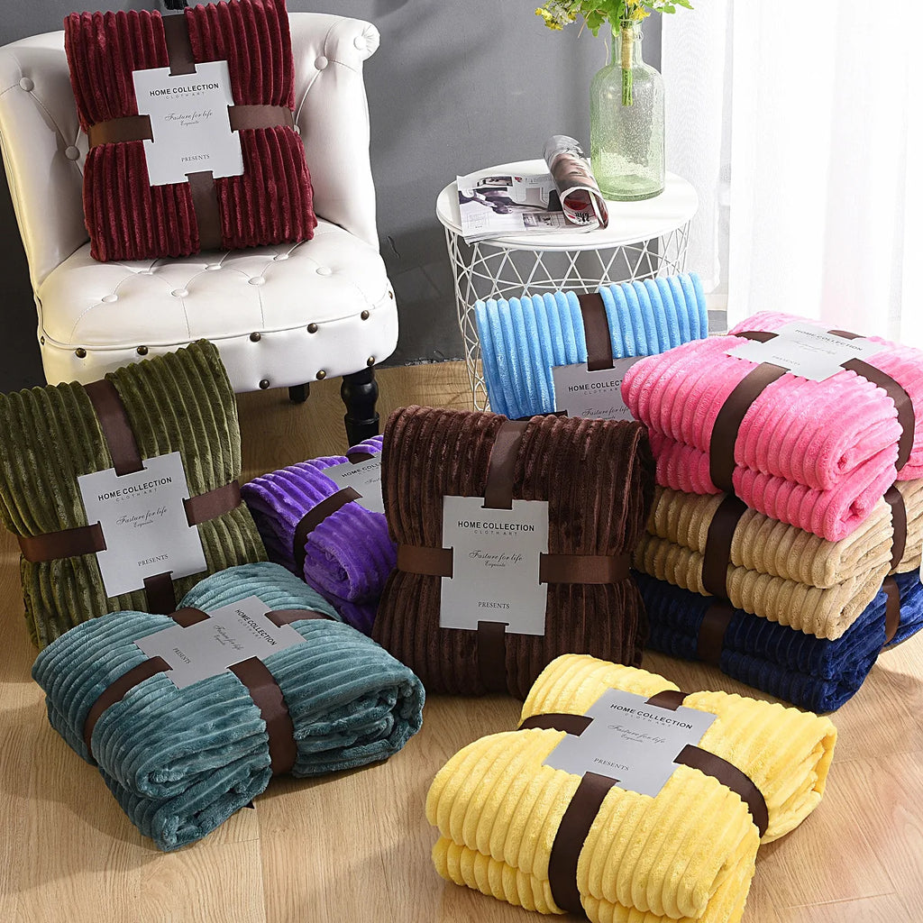 Plaid Bed Blankets Warm Soft Coral Fleece Throw Blanket Sofa Cover Bedspread On The Bed For Adult Kid Pet Home Textile 200×230cm