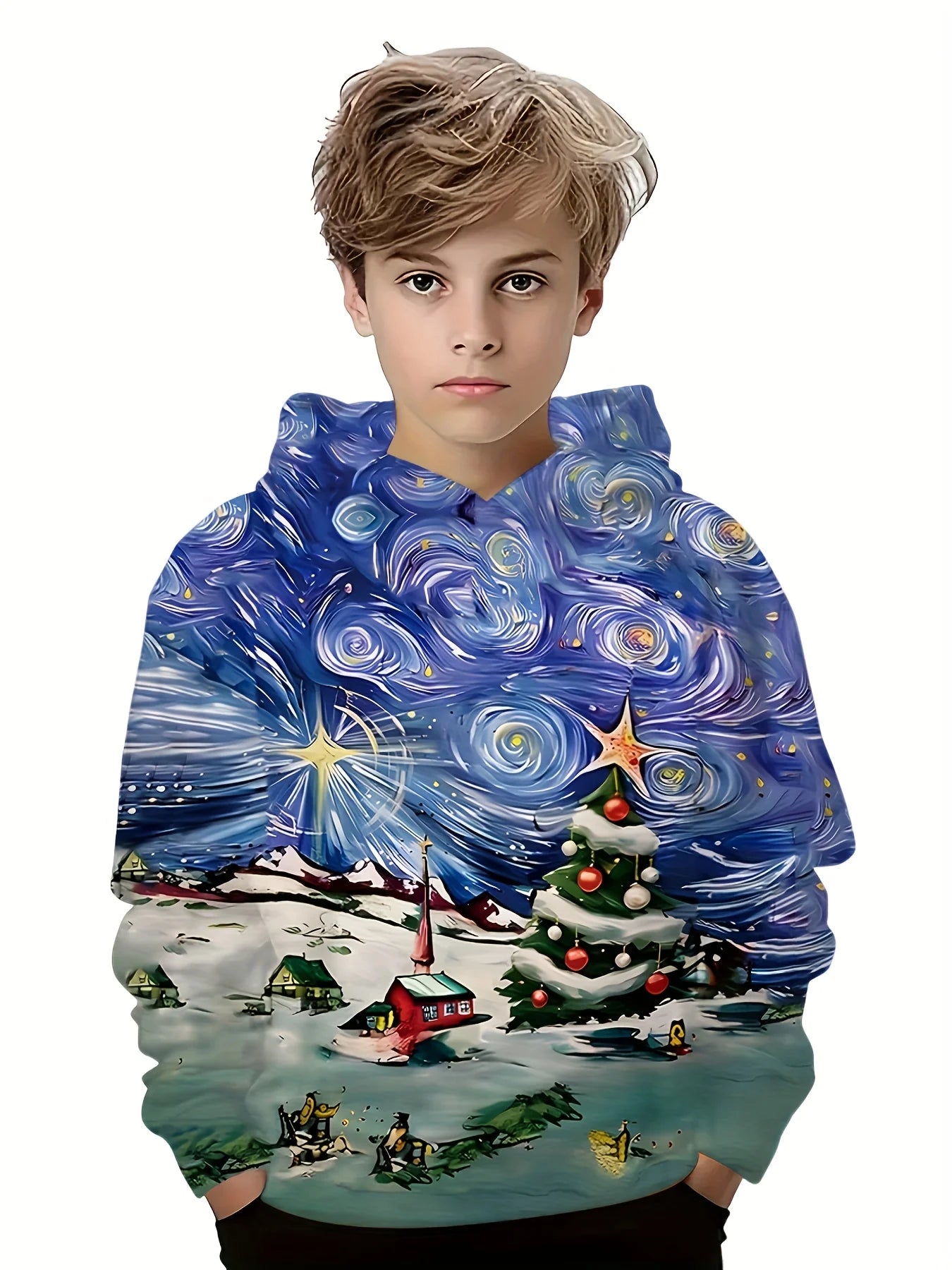 Kids Clothes Boys Hoodies Long Sleeve 3D Christmas Print Children Spring Fall Clothes Stylish Party Ambiance Girl Clothes Tops