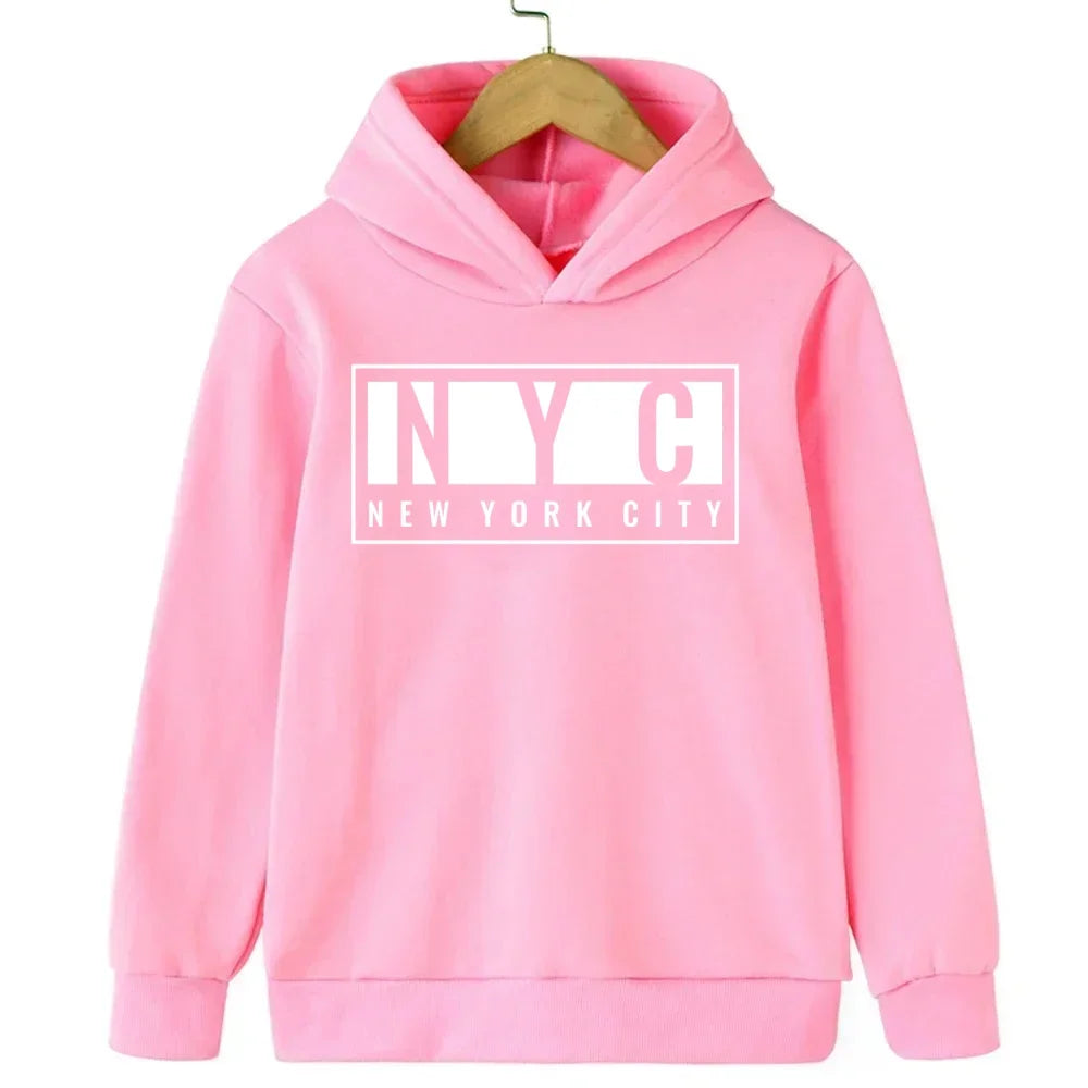 New York Boys and Girls Hoodies Autumn/Winter Hoodies Long Sleeves Classic Casual Minimalist Jackets Children's Letter Hoodies