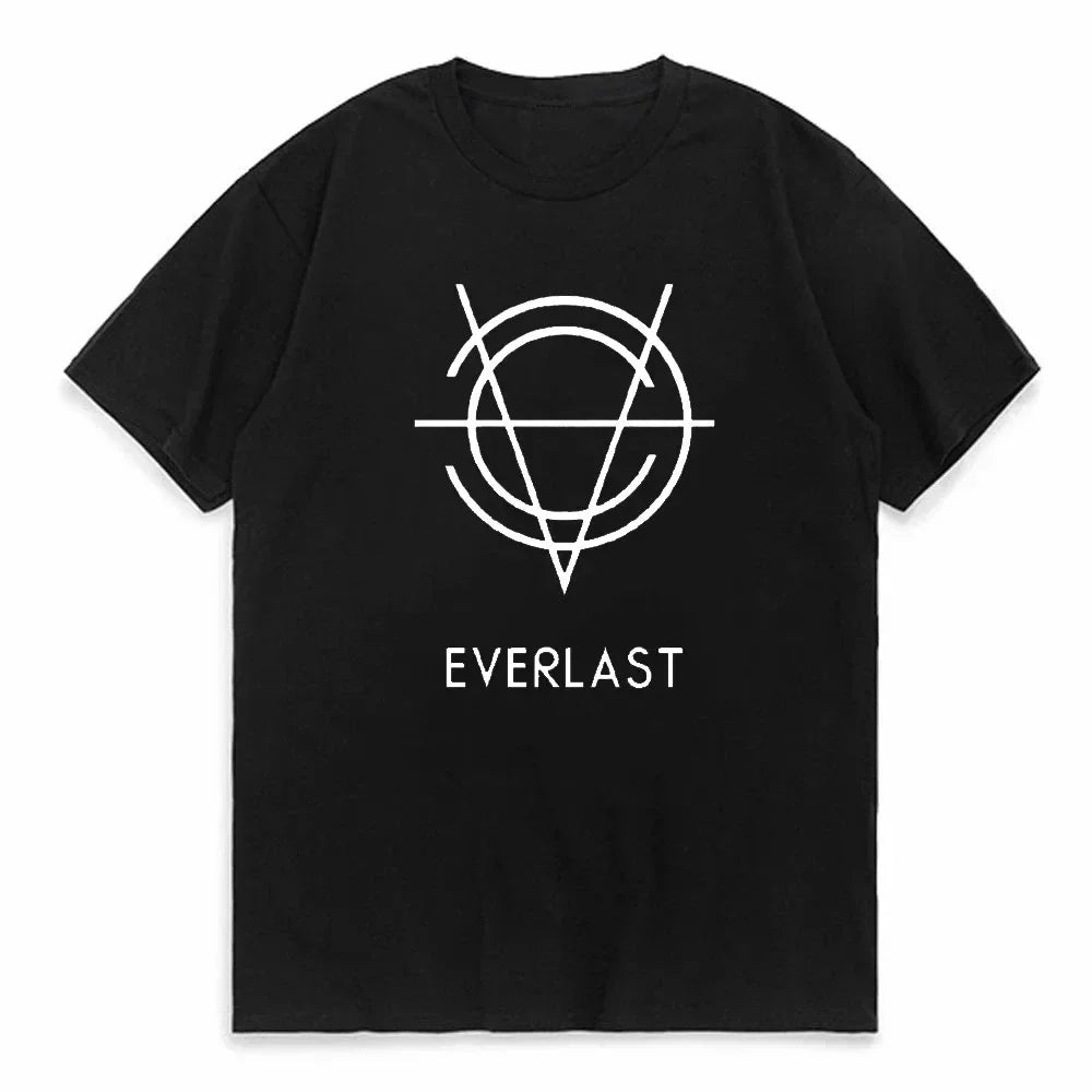 Summer Cotton T-shirt O-collar EVERLAST Boxing Print Summer Harajuku Streetwear Trendy Men's T-shirt Top
