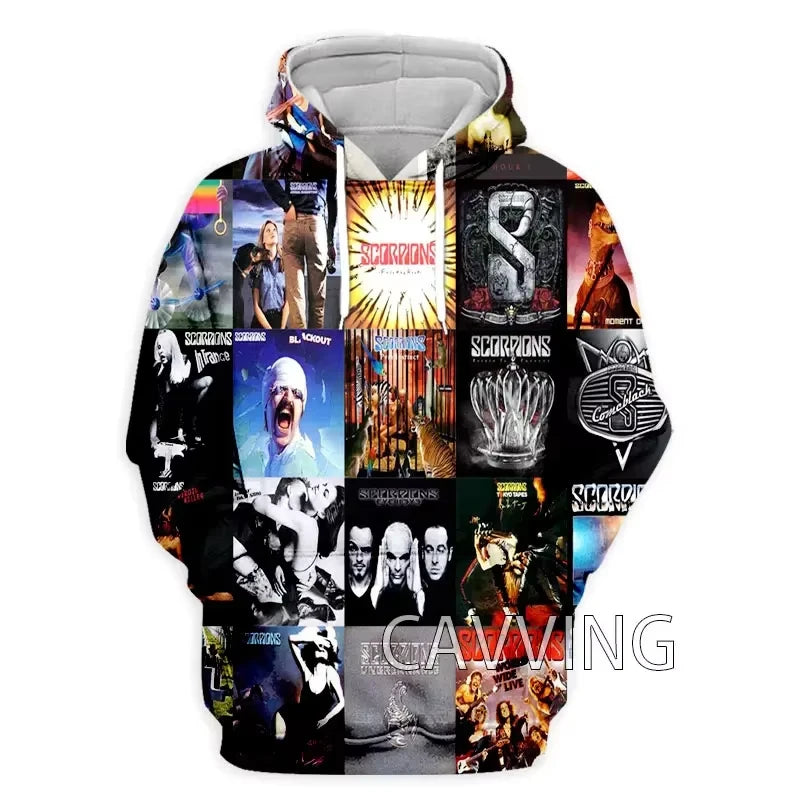 New Rock Hoodie Sweatshirt Scorpions Band 3d Print Hoodie Men Fashion Plus Size Tracksuit Women Sweat Men Clothes Teen Coat New