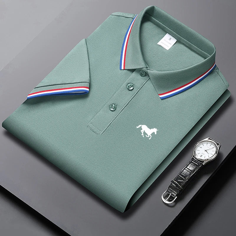 New High Quality Men's Embroidered Breathable Polo Shirt Summer High-end Business Casual Short Sleeve Polo shirt For Men