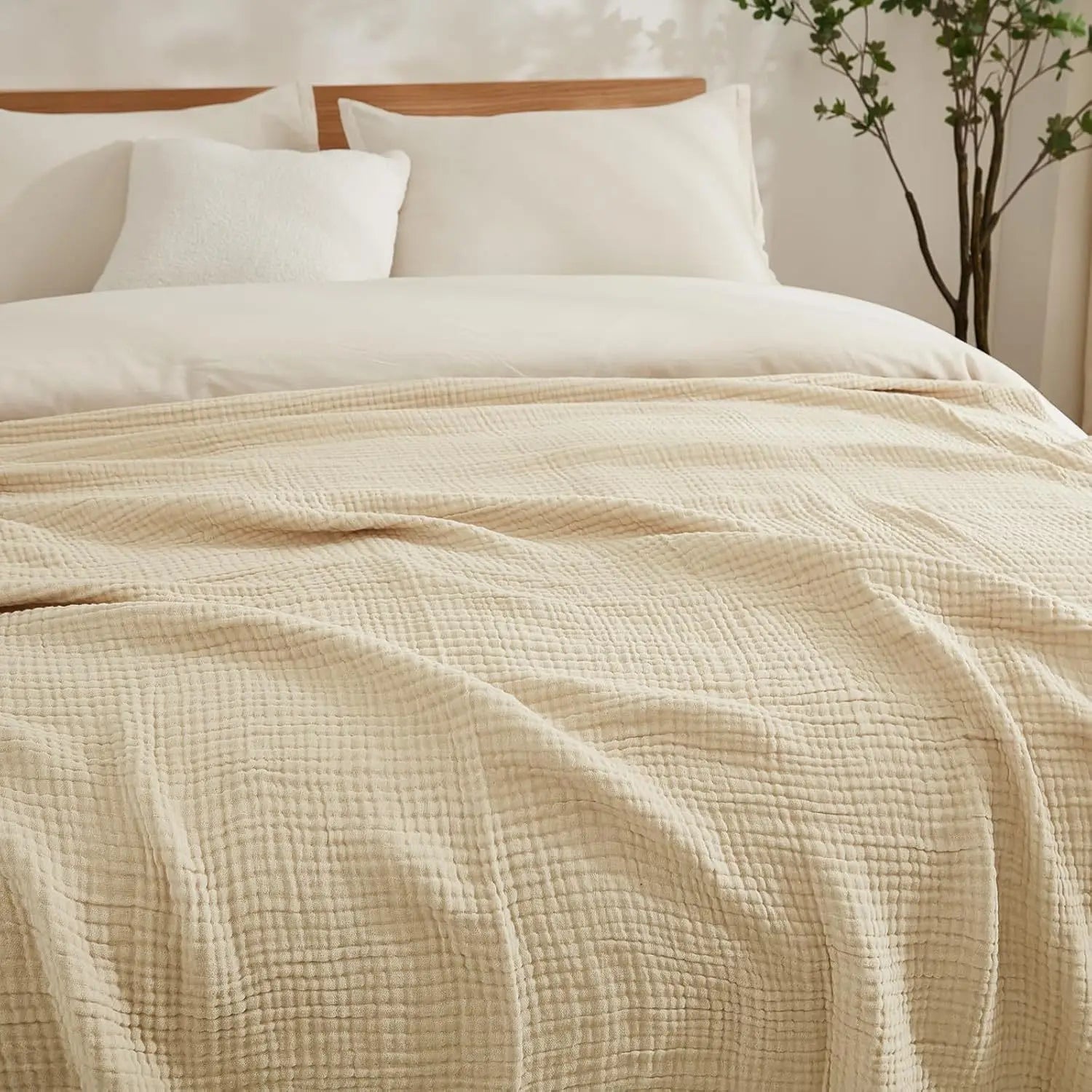 Japanese 100% Cotton Muslin Blanket Large Size Sofa Gauze Blanket Bed Sofa Office Nap Soft Comfortable Breathable All-season