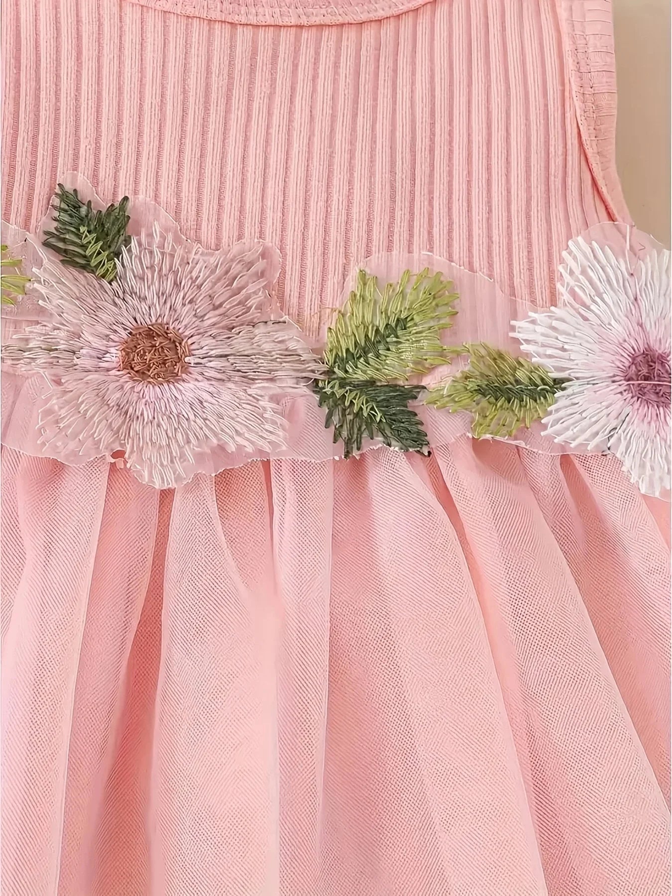 Little Princess Summer Flower net gauze dress, bow hairset, small cardigan coat three-piece set