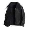 New Fashion Men's Thicken Turn-down Collar Long Sleeve Zipper Casual Trendy Thicken Faux Leather Jackets Male Coats Clothes Tops