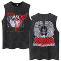 Washed Anime Attack on Titan Vintage Tank Tops Eren Yeager Shingeki No Kyojin Sleeveless T Shirt Men's Cotton Loose Y2k T Shirts