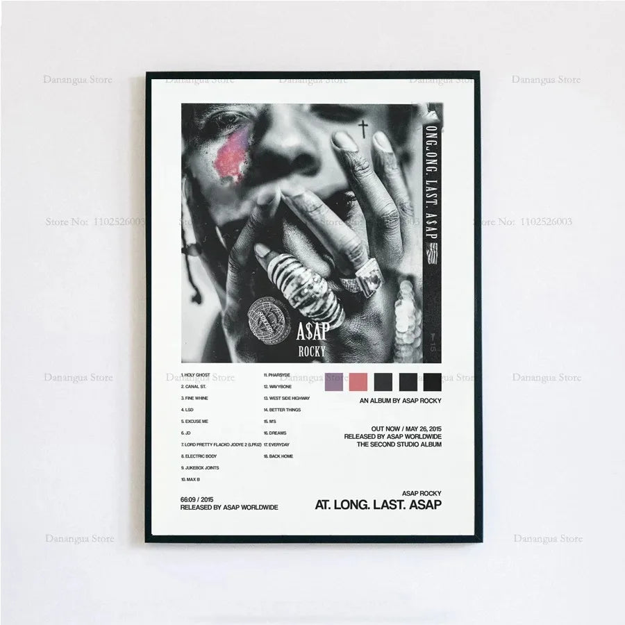 New ASAP Rocky Testing Live Love D.M.B.Tracklist Music Album Cover Poster Prints Wall Art Painting Picture Photo Room Home Decor