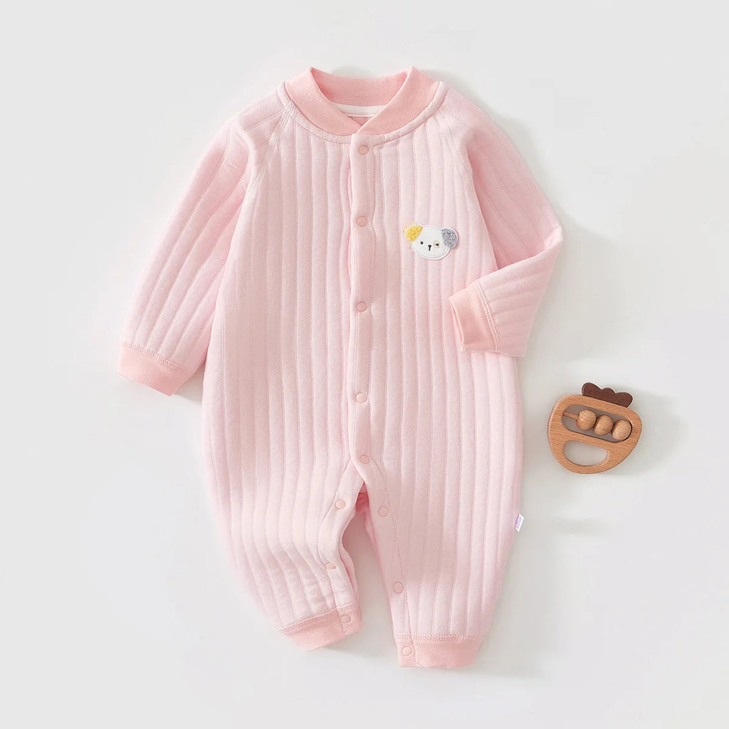 AYNIGIELL High Quality Thickened Warm Jumpsuit for Newborn Boys in Autumn and Winter 0-18 Months Baby Girl Cartoon Dog Pajamas