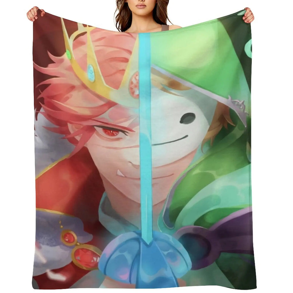 Technoblade vs Dream Duel Throw Blanket Soft Sleeping Bag Kid'S Bed Fashionable Blankets