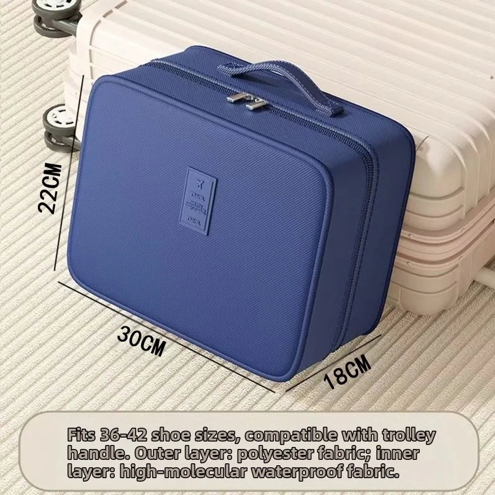 Upgraded Multi-layer Travel Shoe Bag Waterproof Sturdy Sneakers Storage Bag Zipper Portable Storage Box Store 4 Pairs of Shoes