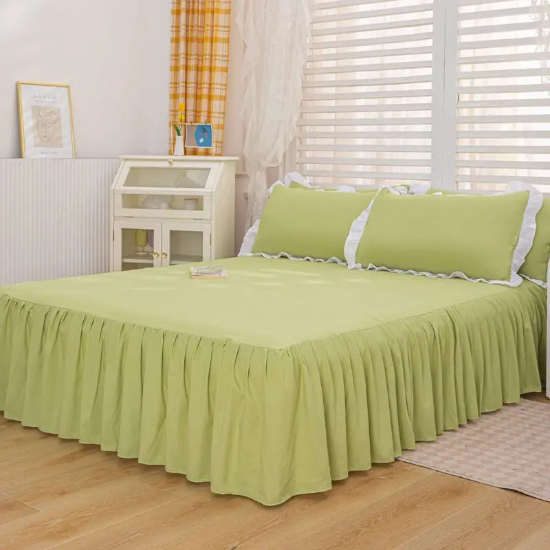 Bed Sheets Solid Plain Nordic Style Bedroom Washed Flat Breathable Adults Comfortable Simple Queen Size Home Bed-protect Soft