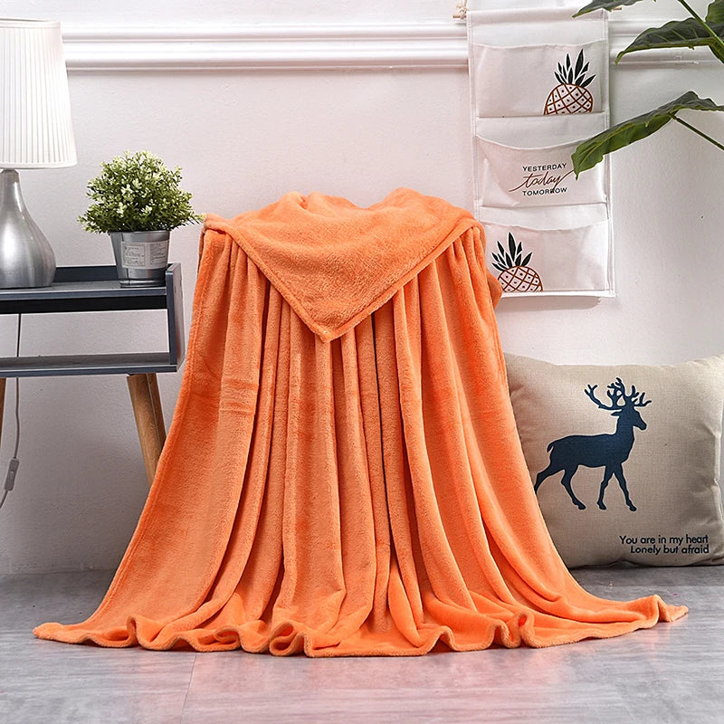 Soft Warm Blankets For Beds Winter Mink Throw Solid Sofa Cover Bedspread Winter Plaid Blankets Winter Sheet Bedspread
