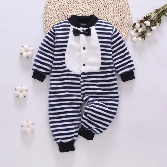 New Baby Girl Boy Thick Romper Warm Winter Newborn Infant Baby Dinosaur Fleece Romper Jumpsuit Soft Pajamas Clothes