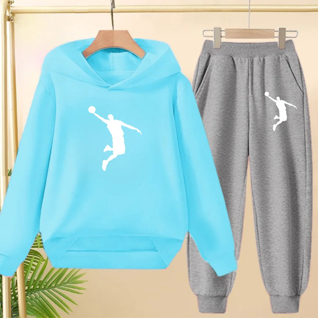 Children's Sportswear,playing Clothes, Hooded Sweatshirts and Long Pants Are Suitable for Boys and Girls Aged3to13.Charming Sets