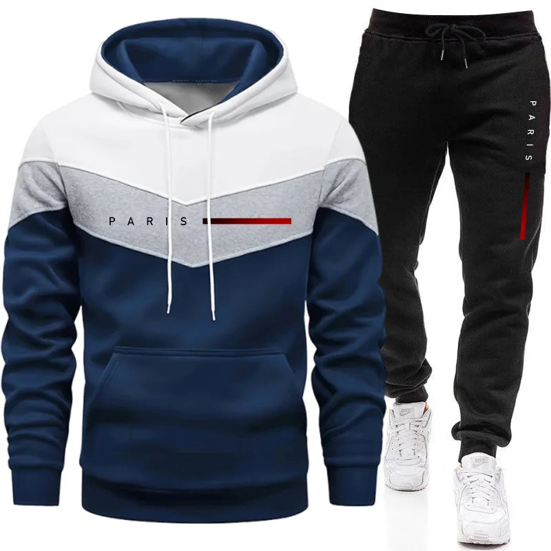 2025 New Arrival Paris Printed Tracksuit Hoodies and Sweatpants Autumn Winter Men Women Daily Casual Sports Jogging Suit Men Set