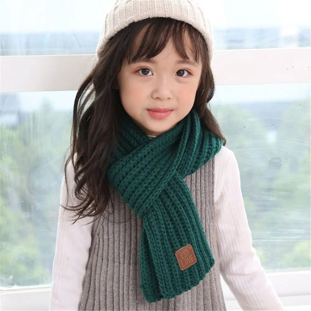 Fashion Warm Kids Scarf Thick Soft Neck Warmer Outdoor Winter Knitted Scarf Baby Boys Girls