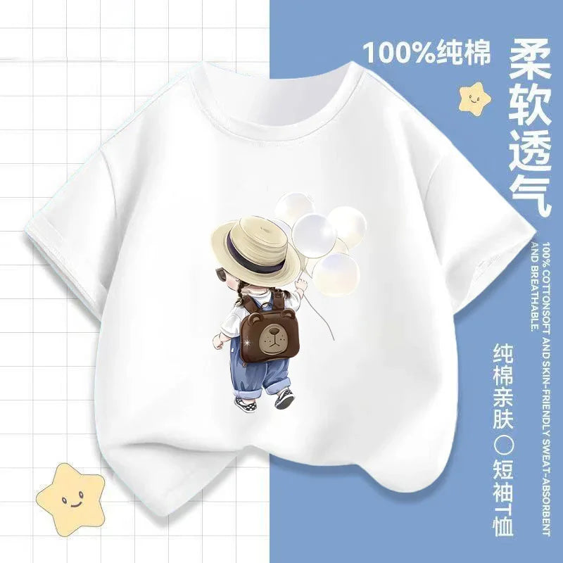 The Trend of Children's Tops, Summer Clothes and Short-sleeved T-shirts for Little Girls Kids Clothes Girls Clothes