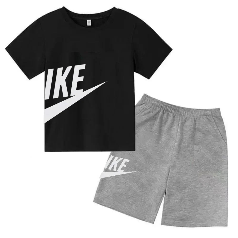 Children's Clothing Kids & Teen T-Shirt Set Summer Top + Shorts 2 Piece Set Short Sleeve Casual Fashion Boys Girls Kids Set