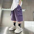 New Summer Teenage Short Boys Pants 3-14 Years Old Big Pocket Trousers For Kids Children Birthday Present