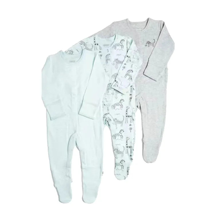 3 Pcs/Lot Autumn Winter Long Sleeve Casual Sweet Baby Girl Romper 100%Cotton Soft Newborn Jumpsuits Clothes