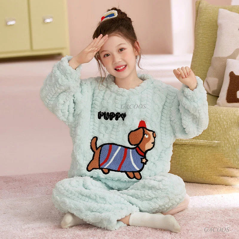 Kids Pajamas for Boys 3 4 5 6 7 8 9 10 11 12 14 16 Years Flannel Sleepwear Set Dinosaur Pyjamas Anmal Children Pijamas Clothing