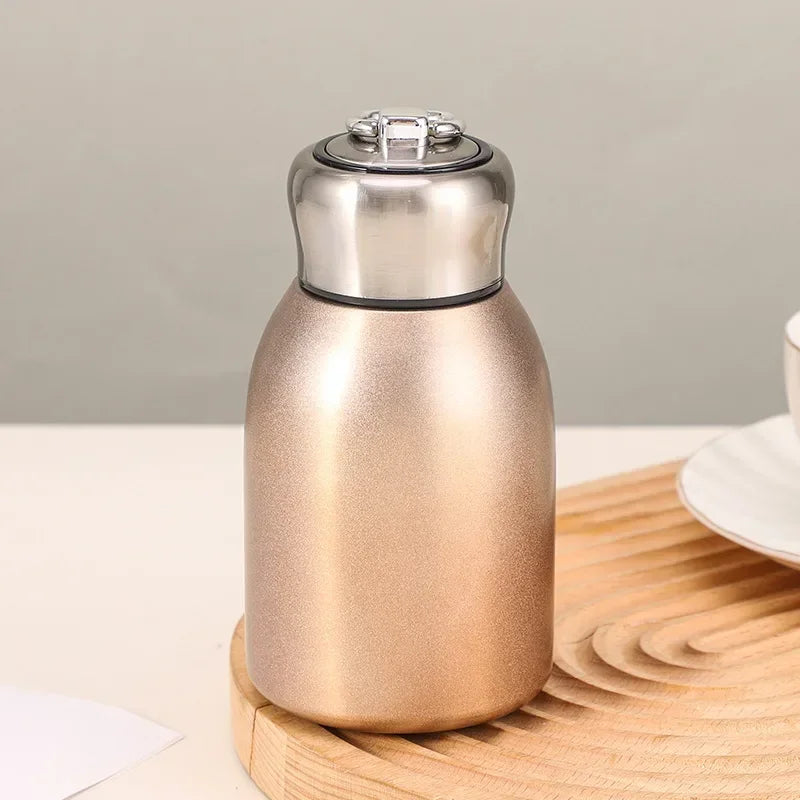 New High-value Mini Chubby Big Belly Cup 304 Stainless Steel Vacuum Thermos Cup Portable Carrying Ring Accompanying Cup