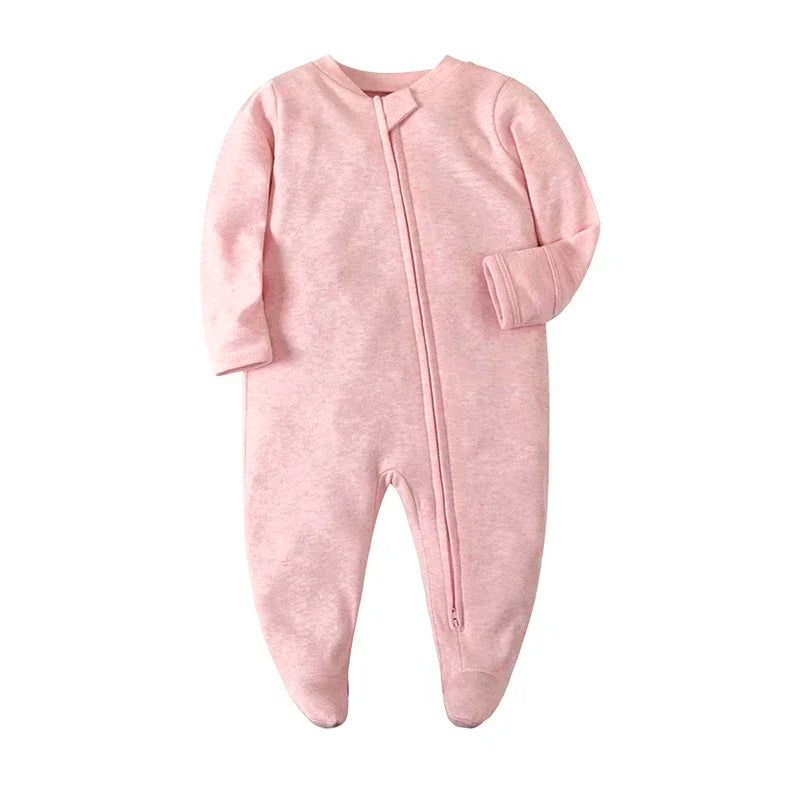 Newborn Footed Pajamas Zipper Girl and Boy Romper Long Sleeve 0-12 Months Baby Clothe Jumpsuit Cotton Fashion Baby Clothing