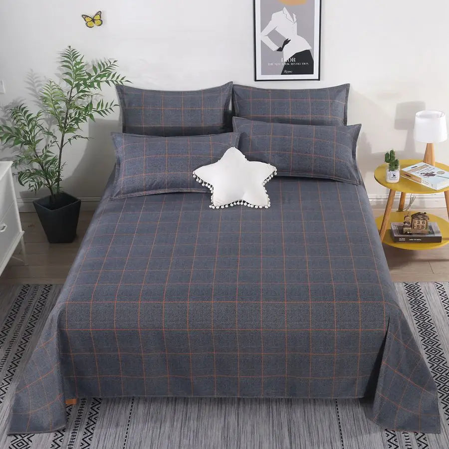 1Pcs Bed Sheet Home Textile Modern Polyester Cotton Flat Sheets Bed Linens Single Queen King Size Bedspread(No Pillow Covers)