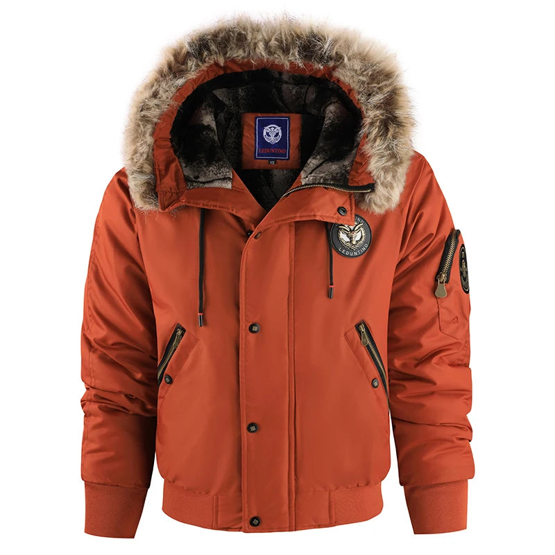 2025 New Winter New Padded Thickened Warm Coat Fashion Trend Outdoor Windproof Hooded Jacket Men's Casual Classic Cargo Parkas