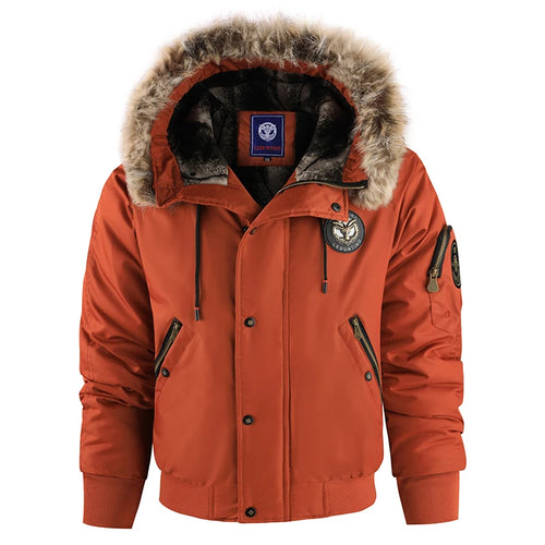 2025 New Winter New Padded Thickened Warm Coat Fashion Trend Outdoor Windproof Hooded Jacket Men's Casual Classic Cargo Parkas