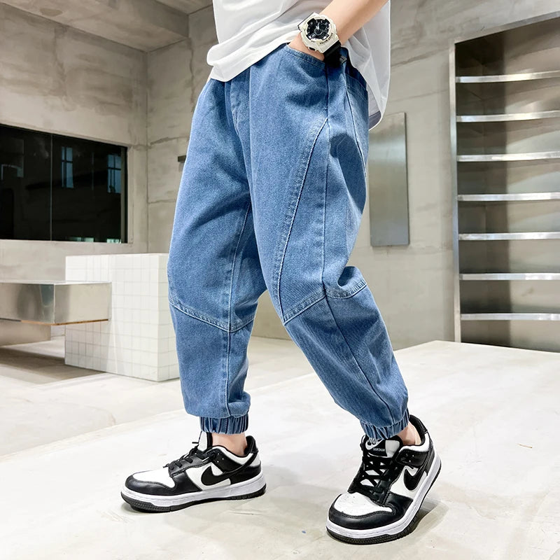 Big Boy Jeans Casual Fashion Cool Children's Pants Boys' Baggy Summer Clothing Teenagers Comfortable Fit Kids' Fashion