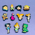 11Pcs Wild Cartoon Character PVC Shoes Buckle Charms Decoration Children Dinosaur Clog Ornament Fit Adult Cute Bracelet