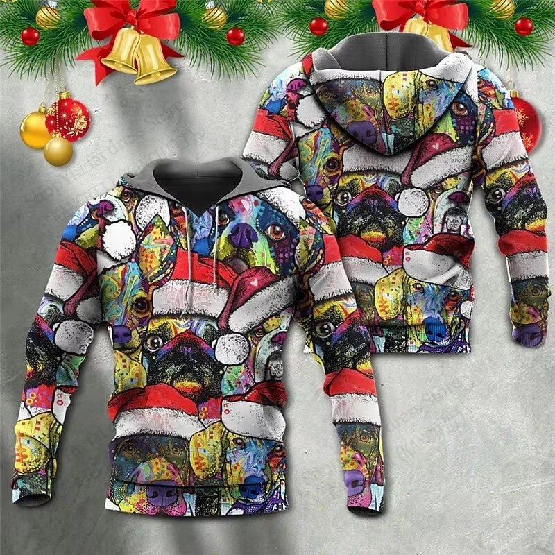 Mens Christmas Hoodie Santa Claus 3d Print Hoodie Men Women Fashion Hoodie Sweatshirt Snowman Tracksuit Men clothing Winter Fall