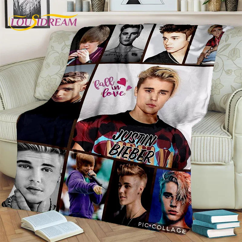 Popular Singer Justin Bieber JBiebs Blanket,Soft Throw Blanket for Home Bedroom Bed Sofa Picnic Travel Office Cover Blanket Kids